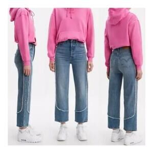 Levi’s Ribcage Straight Ankle On The Fringe Jeans size 26 x 27